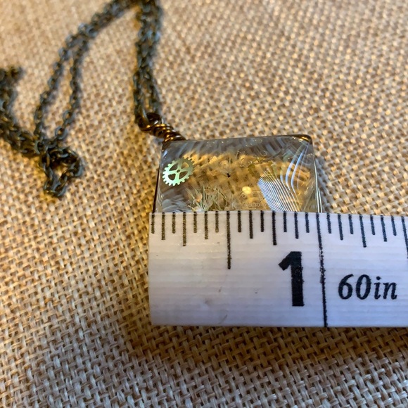 Boho Unique Dandelion gear Necklace Handmade - Picture 10 of 11